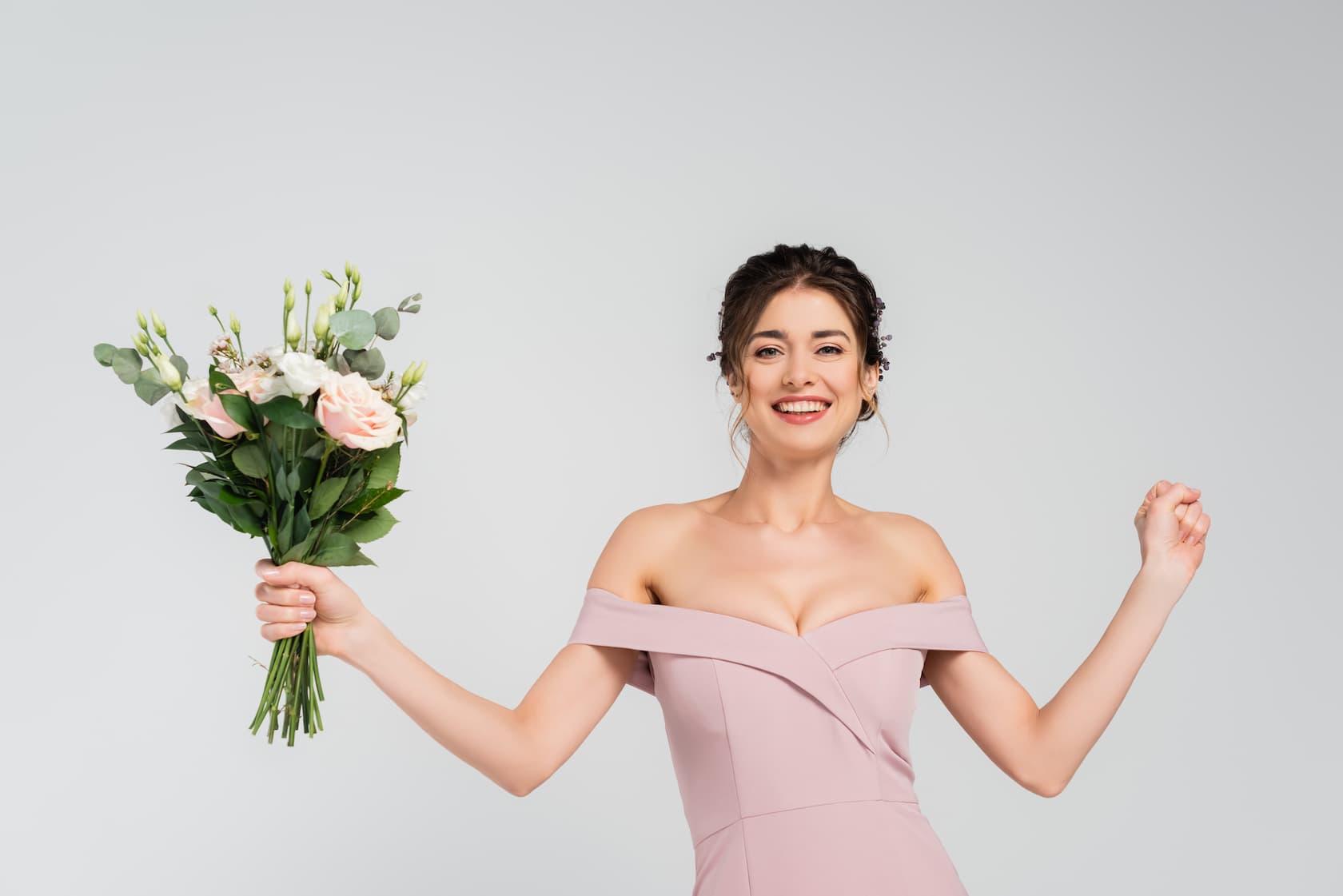 Bridal party with wedding hair and makeup